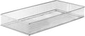 Ybm Home Silver Mesh Drawer Cabinet and or Shelf Organizer Bins, School Supply Holder Office Desktop Organizer Basket 1591s (1, 6x12x2 Inch)