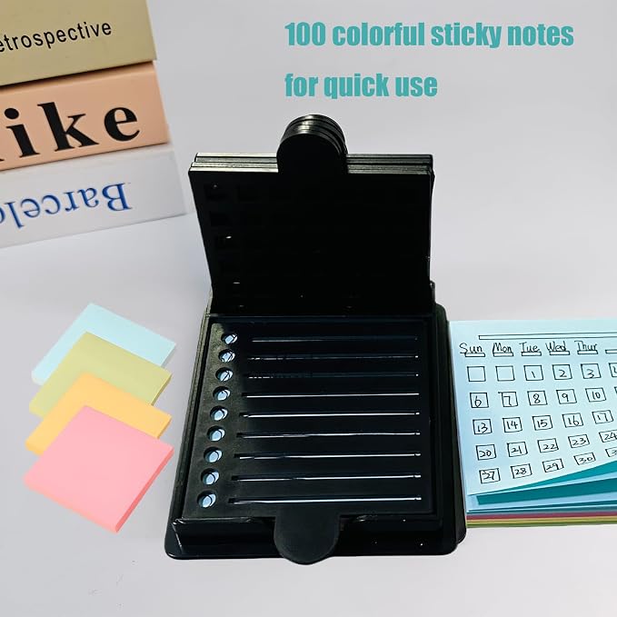 2025 New Sticky Note Stencil, Sticky Note Holder with Five Templates, Suitable for 3x3 Inch Sticky Notes, Perfect for to-Do Lists, Home, Office, Reusable Sticky Notes Dispenser (Yellow 5 Templates)