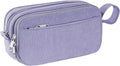 TESAFNG Corduroy Pencil Case, Large Capacity Pencil Pouch with 4 Compartments, Cute Soft Aesthetic Stationery Pen Bag Organizer with Zipper, Portable School Supplies for Teen and Adult Girls, Purple