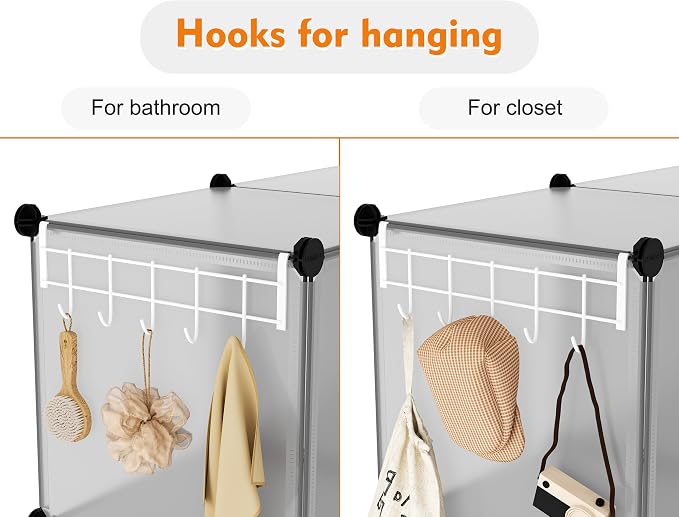 HOMIDEC Closet Organizer, 12-Cube Closet Organizers and Storage, Portable Closet Shelves, Clothing Storage (Grey)