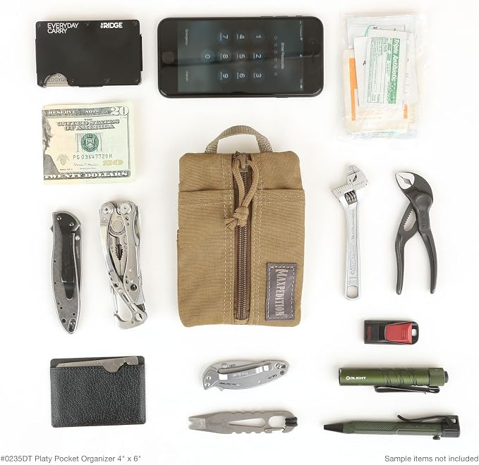MAXPEDITION Platy Pocket Organizer, Durable EDC Tool Pouch for Men, Neck Wallet with Paracord Lanyard, Holds Flashlight, Multitool, Pen, Notebook