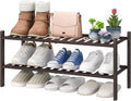 viewcare 2-Tier Shoe Rack for Entryway, Bamboo Shoe Rack for Closet, Free Standing Shoe Racks for Indoor Outdoor, Stackable Shoe Shelf Storage Organizer for Hallway Closet