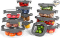 12-Pack Glass Containers with Tempered Lids – Borosilicate, Oven-Safe(-4°F~950°F), Airtight, BPA-Free, Multi-Size for Meal Prep, Dishwasher Safe, 1.6 cups to 6.4 cups (Gray)