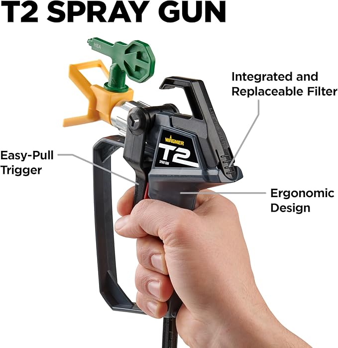 Wagner Spraytech 2422951 Control Pro 130 Paint Sprayer Kit, High Efficiency Airless Sprayer with Low Overspray & 12" Extension, 515 & 413 Tip for Large Projects, Yellow