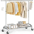 Wiracks Clothes Rack Clothing Rack for Hanging Clothes 350lbs Heavy Duty Coat Rack 51 to 71" W x 16.53" D x 65" to 71" H Adjustable Rolling Clothes Rack Garment Rack 3" industrial Wheels