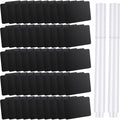 52PCS Basket Labels Clip On Set, 50 Removable PVC Bin Label Holders with 2 Chalk Markers for Pantry Storage Bins Organization (Black)