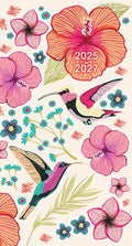 2026 Pocket Calendar Planner, 2-Year Monthly Calendar Book (24-Month): January 2026 – December 2027, Purse Size 6.5" x 3.5", Hummingbird Flowers