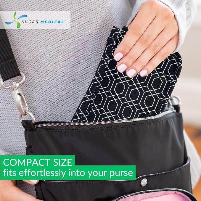 Sugar Medical Diabetes Supply Case | Medical Supplies Travel Bag | Glucose Meter Organizer | Diabetic Care Products | Glucometer Kit (Geometric)