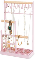 ProCase Cute Jewelry Stand, Aesthetic Jewelry Organizer for Dresser Vanity, Jewelry Holder Display for Necklaces Earrings, Gifts for Teen Girls Women, Bedroom Dorm Decor -Large, Pink