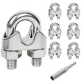 6 Pcs 5/16 inch Stainless Steel Wire Rope Cable Clamp Clips,Wire Rope Clamp,Cable Clamp(M8,6)