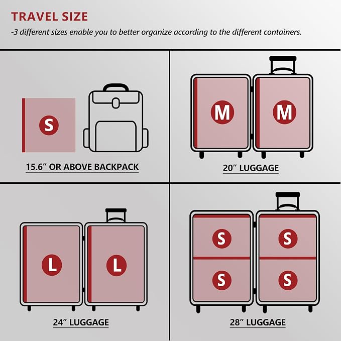 Travel Vacuum Bags for Clothing with Rechargeable Electric Pump, Compression Packing Cubes Organizer Storage for Luggage Suitcase, Space Saver Seal Bags for Vacation Cruise, 8 Medium