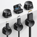 Lamicall Cord Organizer [1s Lock] Spring Cable Holder Clips - 6Pack Desk Cable Management Clips, Phone Charger Cord [Smooth Adjustable], Adhesive Wire Organizer Keeper for Nightstand Wall Car Office