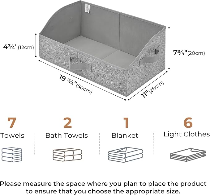 GRANNY SAYS Closet Organizers and Storage, Trapezoid Storage Bins, Dog Toy Bin, Storage Baskets for Shelves, Fabric Storage Bins with Handles, Clothing Organizer, Gray, 3-Pack