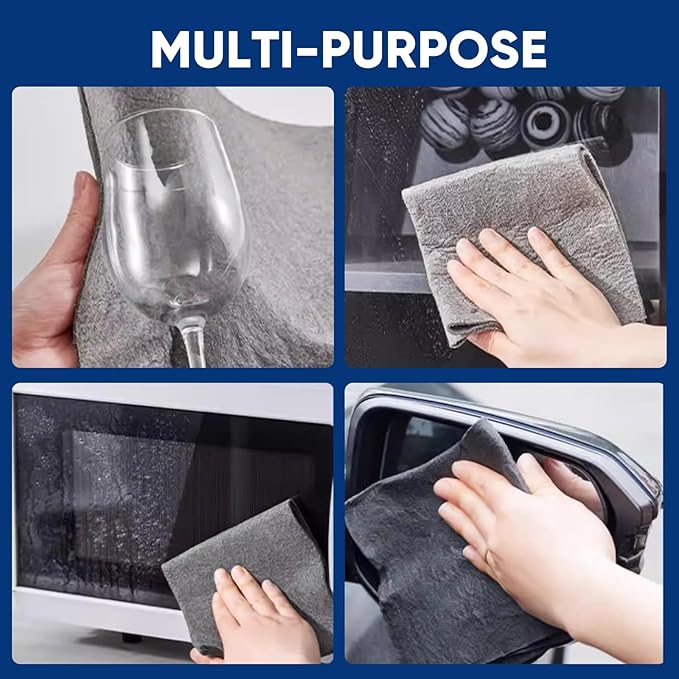 SakerPlus Thickened Magic Cleaning Cloth, 15 Pieces Lint Free Microfiber Cloth for Glass, Mirrors, Windows, Cars (15.7"x19.7" (40x50cm))