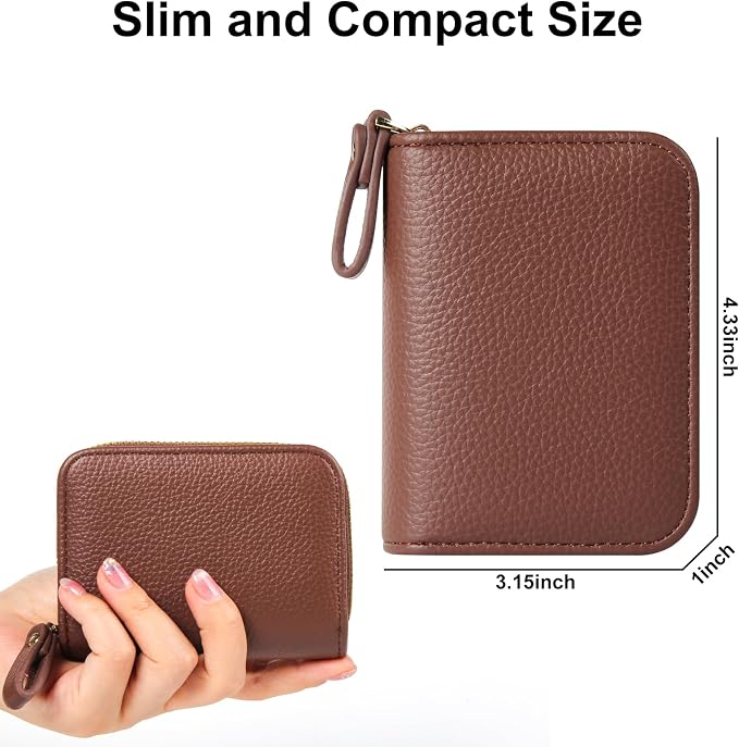 Credit Card Wallet, RFID Card Case Wallet, Zipper Card Cases Holder for Men Women, RFID Blocking, KeyChain Wallet, Compact Size Card Organizer Case for Women