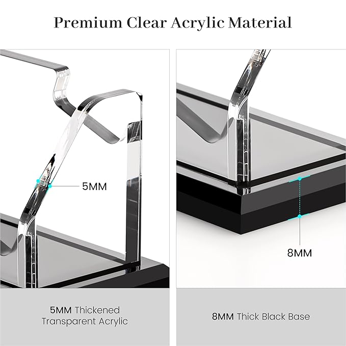 YUXUN Black Business Card Holder for Desk-3 Tier 3 Slot, Acrylic Business Card Holder for Women Men, 150+ Business Cards Display Stand, Multiple Business Card Display for Exhibition, Home, Office