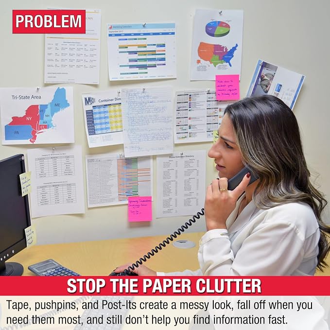 Ultimate Office AdjustaView FastFind 10-Pocket Desktop Reference Display Organizer with Assorted Colored EZ Load Pockets to Display 20 Sheets of Your Most Important Letter Sized Documents
