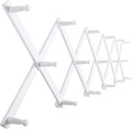 SKOLOO Hat Rack for Wall with 17 Hooks, Solid Wooden, Modern, Expandable Coat Rack Wall Mount for Coats, Hats, Bags, Baseball Caps, White