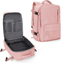 WONHOX Large Travel Backpack Women, Carry On Backpack,Hiking Backpack Waterproof Outdoor Sports Rucksack Casual Daypack with Shoes Compartment, Pink