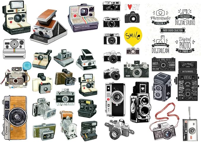 Seasonstorm Vintage Camera Aesthetic Happy Planner Diary Journal Stationery Scrapbooking Stickers Travel Art Supplies