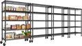 5 Tier Storage Shelves 74"H Wire Shelving Adjustable Metal Shelving,1250LBS Pantry Shelves Sturdy Steel Wire Shelf for Kitchen Commercial Pantry Garage Warehouse ,74"H X36"W X14"D, Black 4PACK