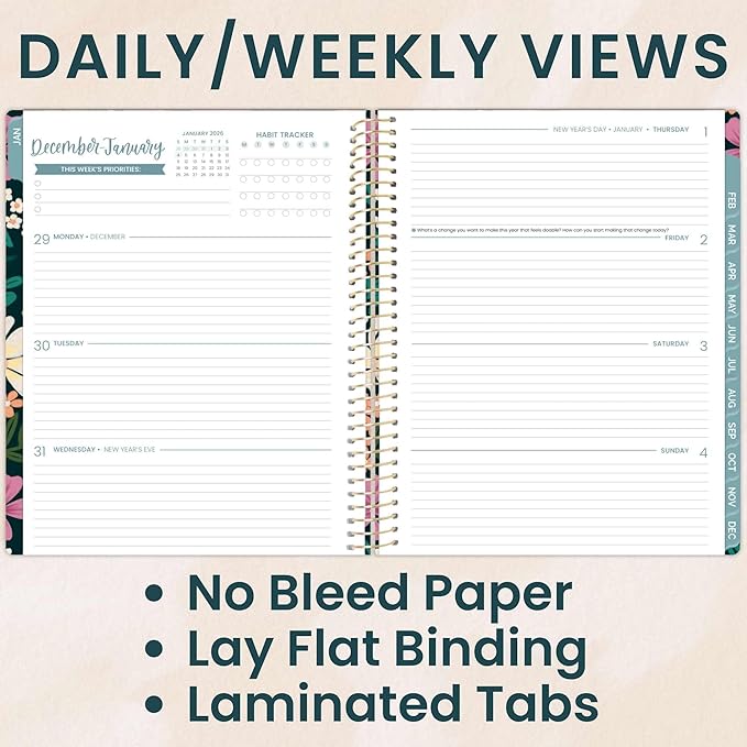 bloom daily planners 2026 Planner (January to December) - 8.5” x 11” Weekly & Monthly Dated Agenda Organizer Book with Stickers & Tabs - Flexible Soft Cover - Blooming Wildly