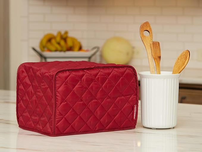 Covermates Keepsakes Slow Cooker Cover – Quilted Electric Appliance Protector for Kitchen Counter Storage – Dust & Stain Resistant – Washable Slip-On Design, Red