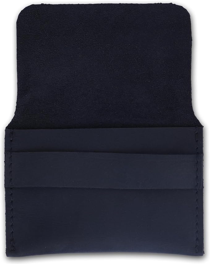 Distressed Leather Business Card Holder Slim Wallet Blue | Premium Leather Card Holder – Distressed leather design keeps business cards and credit cards organized in vintage style