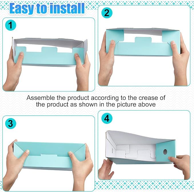 Thenshop 24 Pcs Cardboard Magazine File Holder Organizer, Desk File Organizer Box Foldable Book Bin Papers Storage Folder with Label for School Classroom Office Supplies(Classic,Mint)