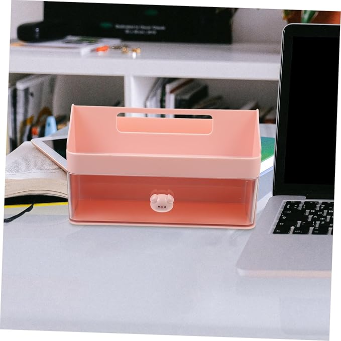 NUOBESTY Versatile Plastic Desktop Storage Organizer Type Storage Container Notebook Organizer for Desk Desk Accessories Aesthetic
