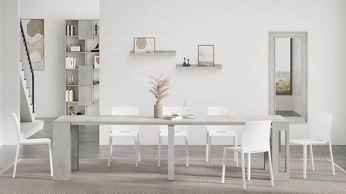 Mobili Fiver, Set of 2 First Picture Shelves, 31.49 in, Concrete Effect, Grey, Made in Italy