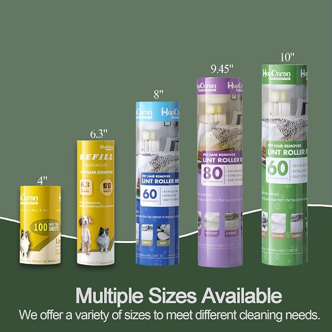 Lint Roller Refills 10", 240 Sheets, 4-Pack Value, Extra Sticky | Compatible with Evercare Mega & Leo 10" rollers. Easy tear-off sheets. Strong adhesive picks pet hair, lint, dust.