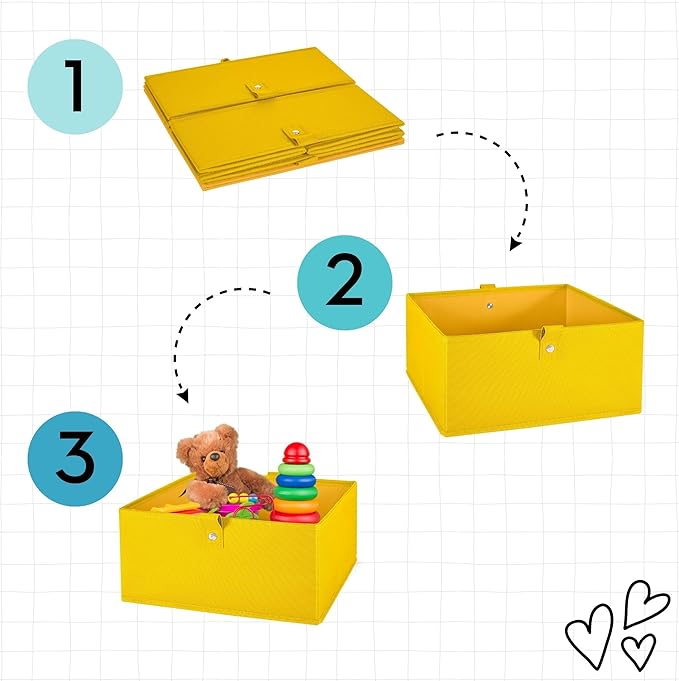RiverRidge Kids 2pc Folding Storage Bins Set - 10.5” Bin Organizer with Handles - Olive Closet Organizer and Storage for Toys, Games, Shoes - Foldable Cube Storage Organizer Bins for Playroom, Nursery