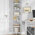 Hzuaneri Corner Shelf Stand Corner Bookshelf Standing Shelf Plant Shelf | Corner Display Rack with Metal Frame for Living Room, Bathroom, Kitchen, Industrial Style, 6 Tier Rustic Brown CS06613W
