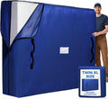 BAGAIL Mattress Bags for Moving, Mattress Covers with Heavy Duty Handles, Reusable Mattress Storage Bag for Moving Supplies(Navy, Twin XL)