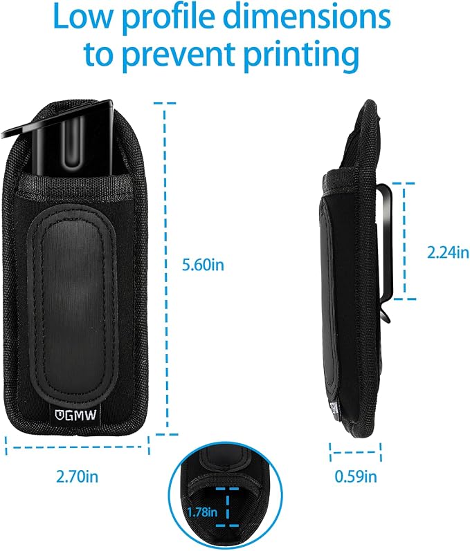 GMW Universal Magnetic IWB/OWB Magazine Holster [2-Pack] | Magazine Pouch for 9mm 1911 .380 .40 .45 Glock 17 19 43 M&P S&W | Pistol Mag Pouch for Single/Double Stack Handgun Magazines and Ammunition