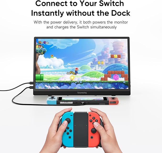 Dopesplay 15.6'' Portable Monitor, FHD 1080P Laptop Screen Extender, Ultra-Slim IPS HDR Travel Display with Speaker, Dual Full-Function USB-C & HDMI External Monitor for Mac PC Phone Xbox PS5 Switch
