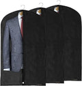 HANGERWORLD 40" Garment Bag Suit Bags for Closet Storage Breathable Clothes Cover Dust Protector (3 Pack, Black)