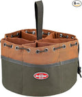 Bucket Boss 25001 Canvas Organizer Parachute Bag with 19 Pockets for Nails,Screws, and Bolts in Brown (Pack of 6)