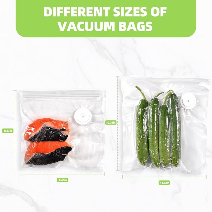 VENMATE Reusable Vacuum Sealer Bags, 15 Pack BPA-Free 8.27×8.66 Inch, Heavy-Duty Commercial Grade, Leak-Proof, Freezer Microwave Sous Vide Safe, Compatible with Vacuum Sealers | BPA-Free, Food-Grade, Reusable