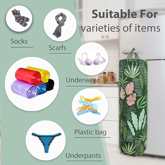 SYIPO Plastic Bag Holder, Reusable Grocery Bag Organizer, Wall Mount, 1 Pack, Seaweed | 1 Pack