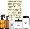 Laundry Room Organizing Labels for Glass Jars, Canisters, Waterproof Home Storage Organization Washroom Cleaning Decal Stickers
