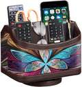 360° Rotatable Remote Control Holder,PU Leather TV Remote Caddy for Table | Colorful Art Supply Organizer Pen Holder, Multi-Functional Desk Organizer for Nightstand,Living Room,Home and Office Decor