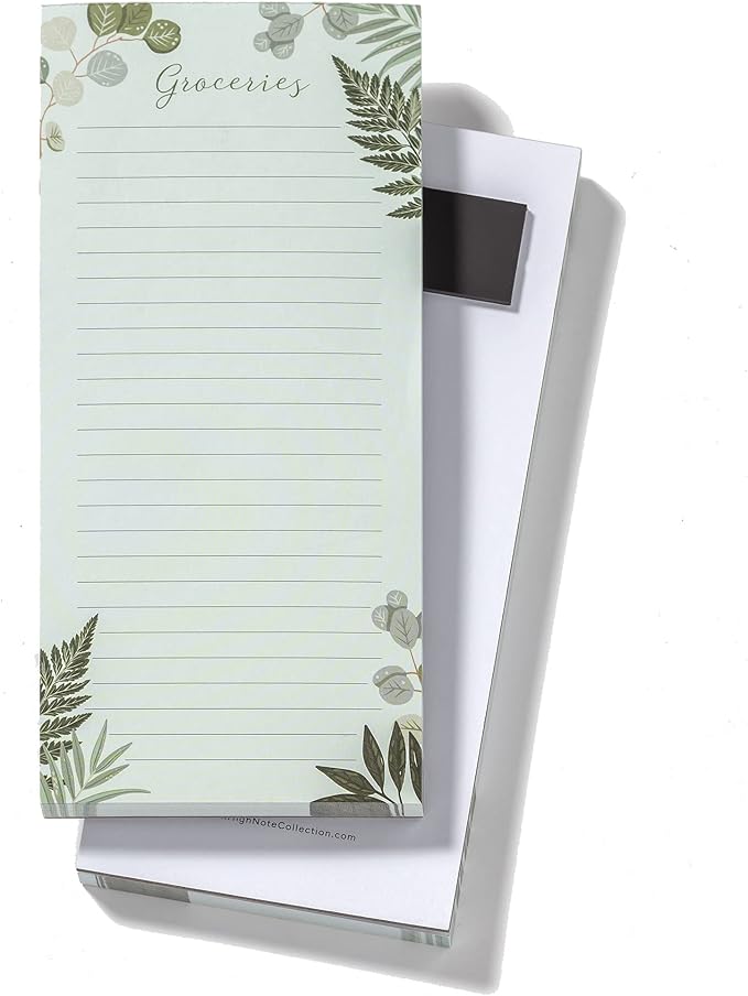 High Note Vertical Notepad with Magnet Holder - Market List by Caroline Alfreds, 3.75" x 8"
