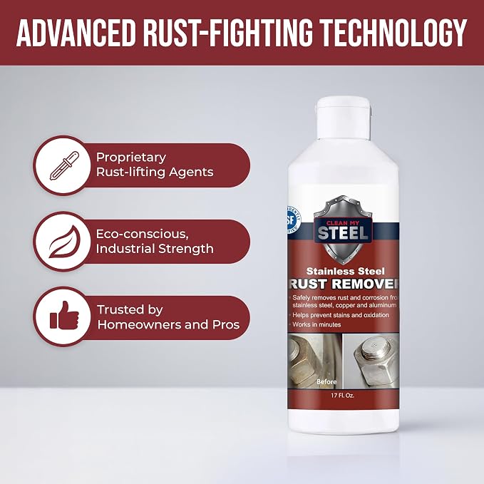 CLEAN MY STEEL Stainless Steel Rust Remover Industrial Cleaner (5L) | NSF certified food-safe formula. Economical 5-Liter bulk supply