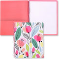 Steel Mill & Co Cute Large Spiral Notebook College Ruled, 11" x 9.5" with Durable Hardcover and 160 Lined Pages, Pink Poppy