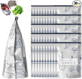Reusable Aluminum Foil Sealable Storage Bags, Vacuum Zipper Pouches with Label and Stand Up Bottom Design, Leakproof Durable Food Storage Bags for Vegetables Fruits Meat (30, Medium)