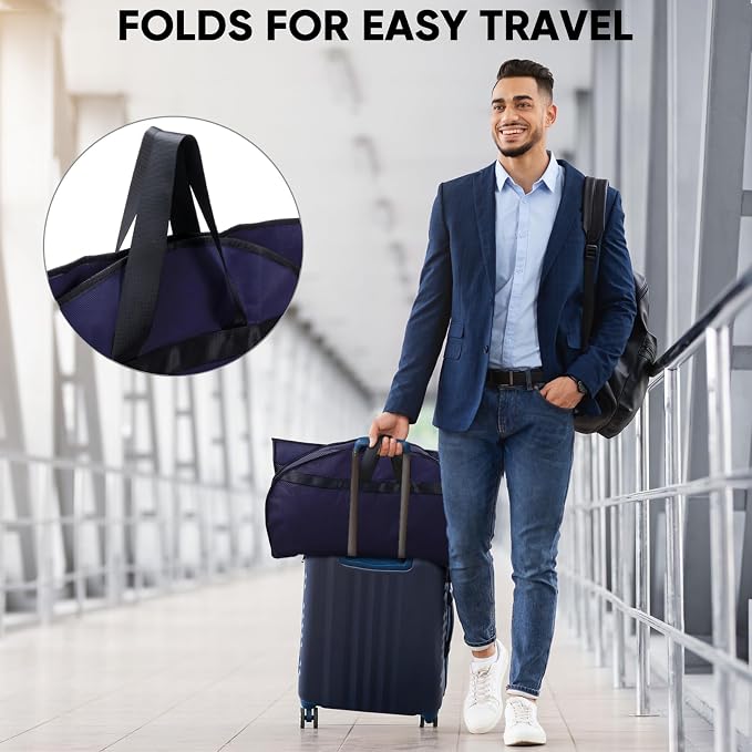 BALEINE 1PK Heavy Duty Garment Bag with Shoe Storage Travel Bag for Dresses, Suit, Coats Travel Essential (60", Blue)