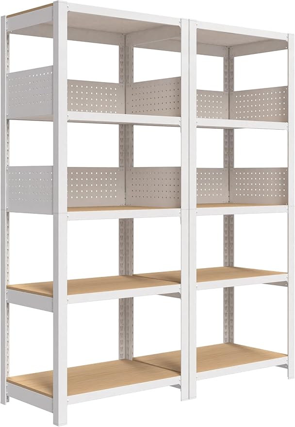 HOMEDANT 24" W Pegboards Storage Rack 5-Tier Heavy Duty Boltless Metal Utility Shelving Unit for Pantry Garage 2Pack