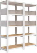 HOMEDANT 24" W Pegboards Storage Rack 5-Tier Heavy Duty Boltless Metal Utility Shelving Unit for Pantry Garage 2Pack